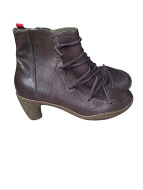 Camper Brown Leather Waterproof Peu Nara Elastic Ankle Boots Size 37 (US 7)